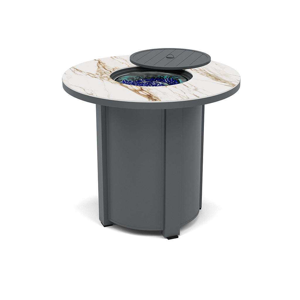 44" Round Balcony Fire Pit Table - Multiple Colors and Top Patterns