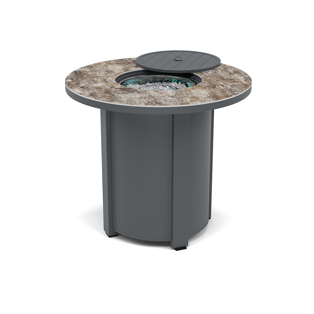 44" Round Balcony Fire Pit Table - Multiple Colors and Top Patterns